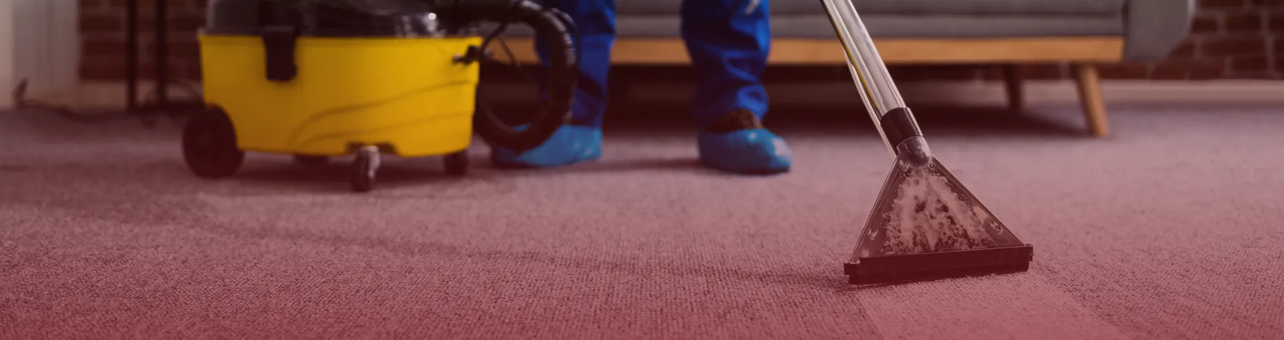 close up of a cleaning contractor using a vacuum during carpet cleaning goldsboro nc